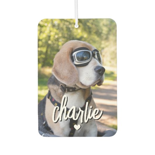 Aangepaste foto van hond Cool huisdier naam Luchtverfrisser (Voorkant)