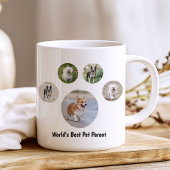 Aangepaste foto van hond in pootafdruk koffiemok