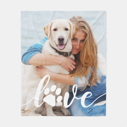 Aangepaste foto van Hondenliefhebber met liefdespo Fleece Deken (Voorkant)