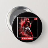 Aangepaste foto van honkbalspeler Team Wandklok Ronde Button 7,6 Cm (Voorkant /achterkant)