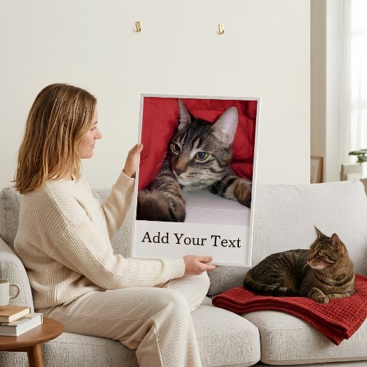 Aangepaste foto van huisdier en optionele tekst ge poster