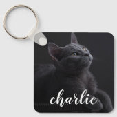 Aangepaste foto van huisdier Gepersonaliseerde naa Sleutelhanger (Voorkant)