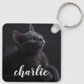 Aangepaste foto van huisdier Gepersonaliseerde naa Sleutelhanger (Achterkant)