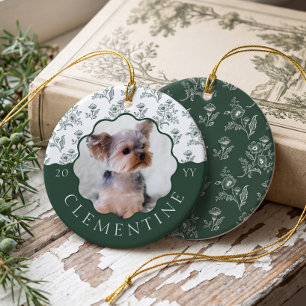 Aangepaste foto van huisdier hond kat Elegante vin Keramisch Ornament