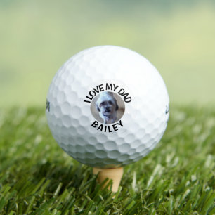 Aangepaste foto van huisdier hond op golfbal Ik ho Golfballen