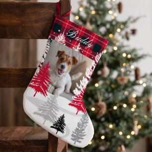 Aangepaste foto van huisdier Persoonlijke hondenna Kleine Kerstsok