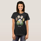Aangepaste foto van huisdier pootafdruk collage t-shirt (Voorkant volledig)