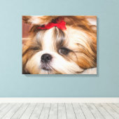 Aangepaste foto van je hond van een huisdier canvas afdruk (Insitu (Houten vloer))