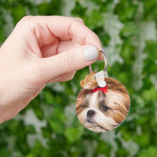 Aangepaste foto van je hond van een huisdier sleutelhanger (Hand)