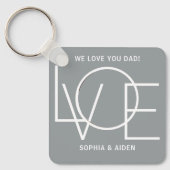 Aangepaste foto van je vader Vaderdag grijs Sleutelhanger (Voorkant)