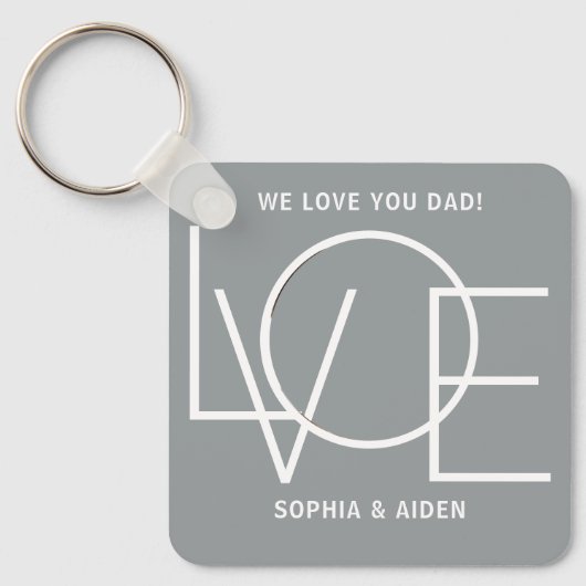 Aangepaste foto van je vader Vaderdag grijs Sleutelhanger (Voorkant)