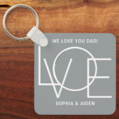 Aangepaste foto van je vader Vaderdag grijs Sleutelhanger (Voorkant)