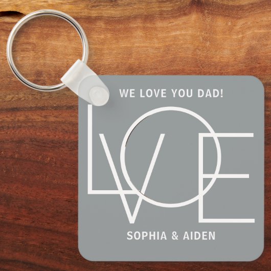Aangepaste foto van je vader Vaderdag grijs Sleutelhanger (Voorkant)