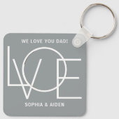 Aangepaste foto van je vader Vaderdag grijs Sleutelhanger (Achterkant)