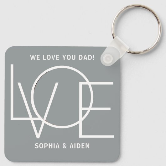 Aangepaste foto van je vader Vaderdag grijs Sleutelhanger (Achterkant)