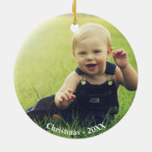 Aangepaste foto van jongen keramisch ornament (Achterkant)