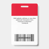 Aangepaste foto van kantoormedewerker, streepjesco badge (Achterkant)