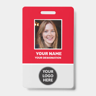 Aangepaste foto van kantoormedewerker, streepjesco badge