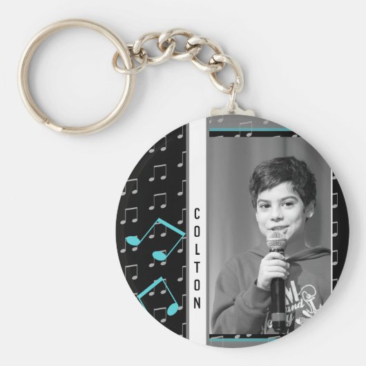 Aangepaste foto van Karaoke Music Note Singing Des Sleutelhanger (Voorkant)