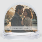 Aangepaste foto van koppel & naam bruid bruidegom  sneeuwbol (Achterkant)