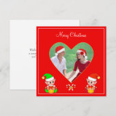 Aangepaste foto van koppel & schattige elf kerst (Voorkant / Achterkant)
