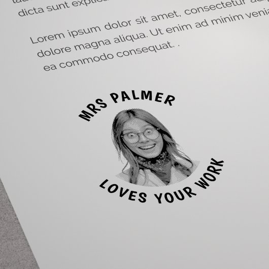 Aangepaste foto van leraar goedgekeurd rubberstempel