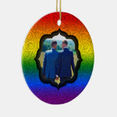 Aangepaste foto van LGBTQ Gay Rainbow Pride Flag C Keramisch Ornament (Rechts)