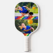 Aangepaste foto van LGBTQ-homepage regenboogvlag Pickleball Paddle (Voorkant)
