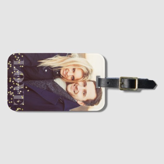 Aangepaste foto van Liefde en Sparkles Bagagelabel (Voorkant (horizontaal))