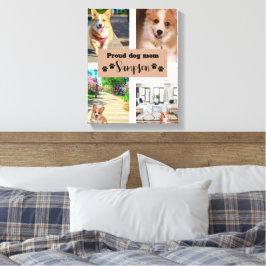 Aangepaste foto van lieve hondenmoeder canvas afdruk