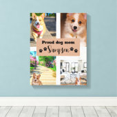 Aangepaste foto van lieve hondenmoeder canvas afdruk (Insitu (Houten vloer))
