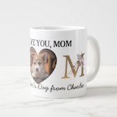 Aangepaste foto van mam florale hart van de hond grote koffiekop (Voorkant rechts)