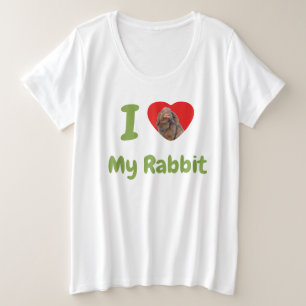 Aangepaste foto van mijn Holland Lop konijn Grote Maat T-shirt