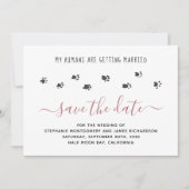 Aangepaste foto van mijn mensen die trouwen huisdi save the date (Voorkant)