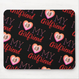 Aangepaste foto van mijn Vriendin Black Mousepad Muismat