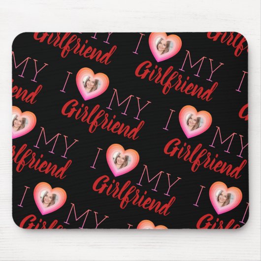 Aangepaste foto van mijn Vriendin Black Mousepad Muismat (Voorkant)