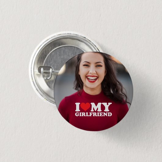 Aangepaste foto van mijn Vriendin Ronde Button 3,2 Cm (Voorkant /achterkant)