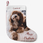 Aangepaste foto van Modern Cute Dog Kleine Kerstsok (Voorkant)