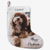 Aangepaste foto van Modern Cute Dog Kleine Kerstsok (Voorkant)