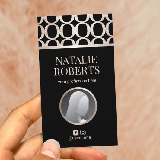 Aangepaste foto van modern Gold Geometric Pattern Visitekaartje