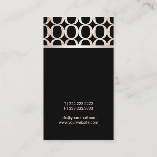 Aangepaste foto van modern Gold Geometric Pattern Visitekaartje (Achterkant)