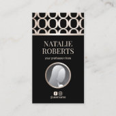 Aangepaste foto van modern Gold Geometric Pattern Visitekaartje (Voorkant)