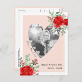 Aangepaste foto van Modern Happy Moederdag Floral Feestdagenkaart (Voorkant / Achterkant)
