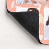 Aangepaste foto van modern peach Floral Pattern Muismat (Hoek)