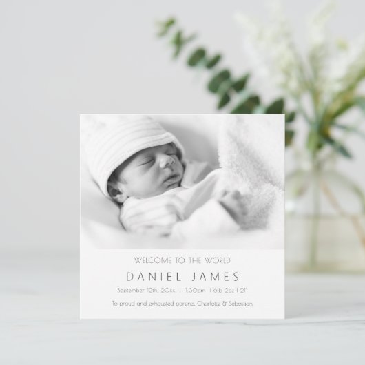 Aangepaste foto van moderne Baby Kaart (Staand voorkant)