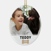 Aangepaste foto van moderne dog Bone-foto Keramisch Ornament (Rechts)