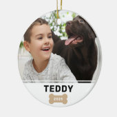 Aangepaste foto van moderne dog Bone-foto Keramisch Ornament (Links)