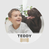 Aangepaste foto van moderne dog Bone-foto Ornament (voorkant)