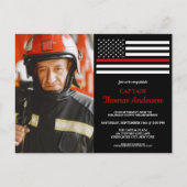 Aangepaste foto van moderne Firefighter Retirement Uitnodiging Briefkaart (Voorkant)