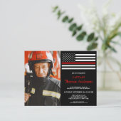 Aangepaste foto van moderne Firefighter Retirement Uitnodiging Briefkaart (Staand voorkant)